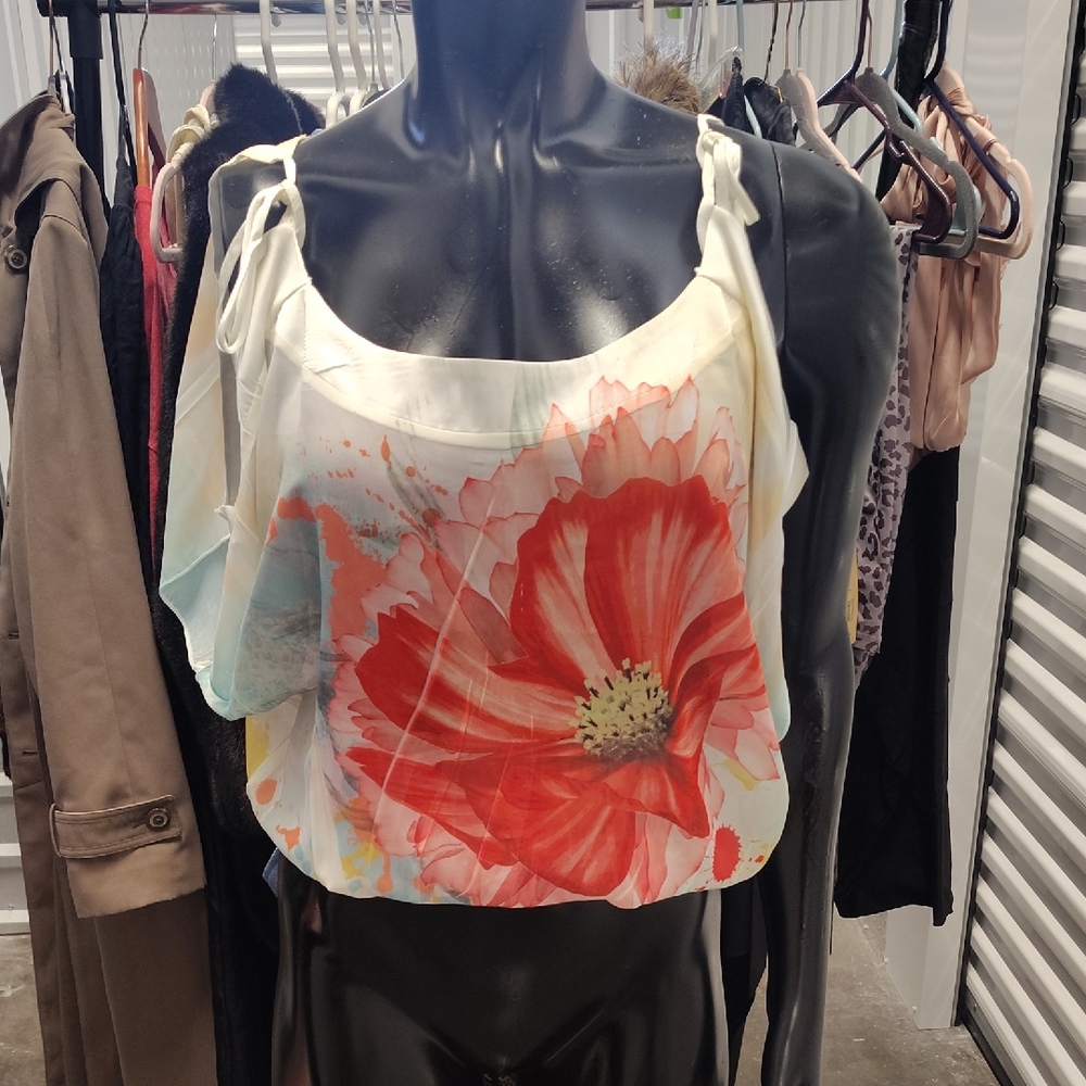 Papaya Red Floral Camisole Top